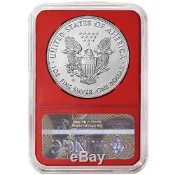 2019-W Burnished $1 American Silver Eagle 3pc. Set NGC MS70 FDI First Label Red
