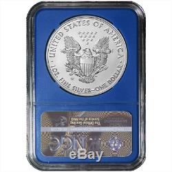 2019-W Burnished $1 American Silver Eagle NGC MS70 FDI First Label Blue Core