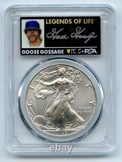 2020 $1 American Silver Eagle 1oz PCGS MS70 FS Legends of Life Goose Gossage