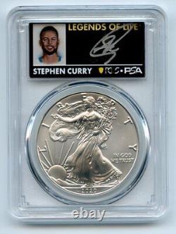 2020 $1 American Silver Eagle 1oz PCGS MS70 FS Legends of Life Stephen Curry