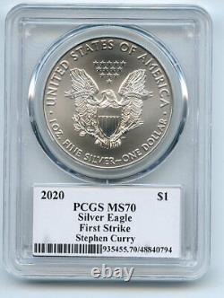 2020 $1 American Silver Eagle 1oz PCGS MS70 FS Legends of Life Stephen Curry