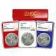 2020 $1 American Silver Eagle 3pc. Set NGC MS70 Brown Label Red White Blue