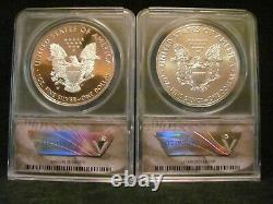 2020 2 Coin American Silver Eagle Set ANACS MS 70 and PR 70 DCAM