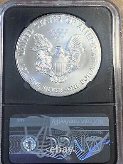 2020 American Silver Eagle Ngc Ms70 Fdoi Mercanti Signed Flag Label Black Core