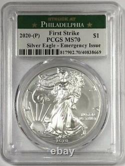 2020 (P) $1 American Silver Eagle PCGS MS70 Emergency Production FS Philadelphia