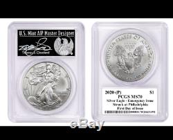 2020 (P) $1 Silver American Eagle PCGS MS70 FDOI Emergency Production Cleveland