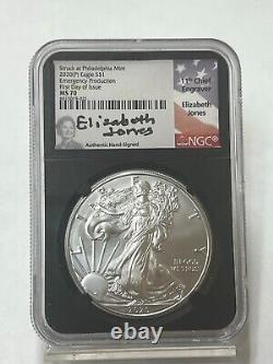 2020 (P) 1 oz American Silver Eagle $1 Coin NGC MS 70 Emergency Production Jones