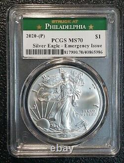 2020 P American SILVER EAGLE Dollar $1 EMERGENCY ISSUE PCGS MS70 Coin sku c143