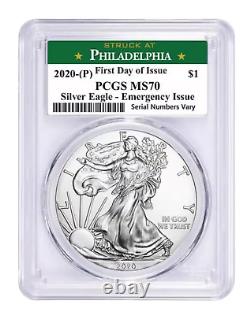 2020 (P) American Silver Proof Eagle PCGS MS70 First Day of Issue Emergency FDOI