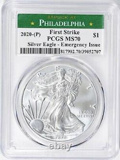 2020 P Emergency Issue American Silver Eagle PCGS MS70 First Strike