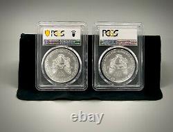 2020 Pair of 1 oz Silver Eagle MS70 PCGS FDOI Emergency Release P & S Labels