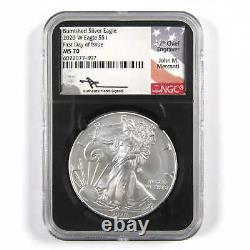 2020 W American Silver Eagle MS 70 NGC $1 First Day SKUCPC3439