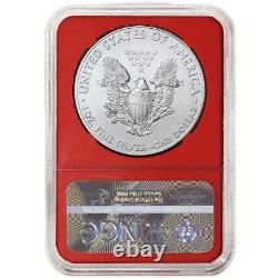 2021 $1 American Silver Eagle 3pc. Set NGC MS70 FDI Flag Label Red White Blue