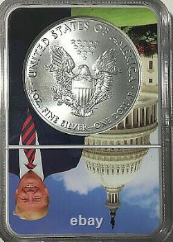 2021 $1 American Silver Eagle T-1 Heraldic Ngc Ms 70 First Day Of Issue Trump