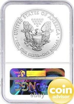 2021 $1 (P) Silver Eagle Type 1 Struck at Philadelphia NGC MS70 First Day Issue