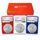 2021 $1 Type 2 American Silver Eagle 3 pc Set NGC MS70 ALS ER Label Red White Bl
