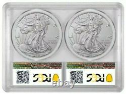 2021 2 x 1 Oz Silver AMERICAN EAGLE PCGS MS69 Type 1 N Type 2 BU Coin