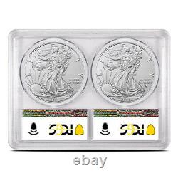 2021 American Eagle Silver 2-Coin Set PCGS MS70 Eagle Label, Types 1 & 2