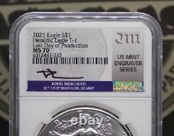 2021 American SILVER Eagle TYPE 1 $1 NGC MS70 #333ARC Mercanti LAST DAY 35th