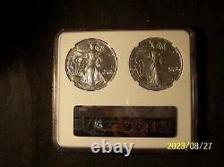 2021 American Silver Eagle Type 1 & 2 Coin Set Ngc Ms 70 Fdoi First Day Of Issue