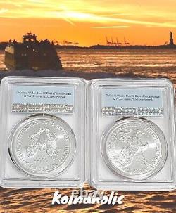 2021 American Silver Eagle Type 1 & Type 2 PCGS MS70, Brilliant UNCIRCULATED