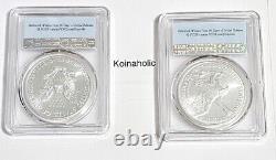 2021 American Silver Eagle Type 1 & Type 2 PCGS MS70, Brilliant UNCIRCULATED