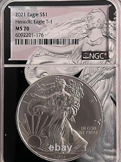 2021 American silver eagle emergency production three coin set. W, S, P NGC MS70
