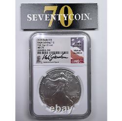 2021 NGC MS70 American Silver Eagle Michael Gaudioso Signature Type 2 AAX
