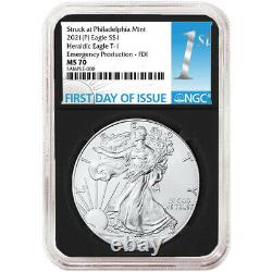 2021 (P) $1 American Silver Eagle NGC MS70 Emergency Production FDI First Label