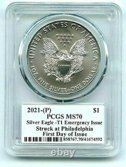 2021 (P) $1 Emergency Issue American Silver Eagle PCGS MS70 FDOI Cleveland Eagle
