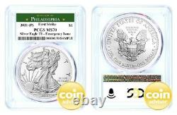 2021 (P) $1 Silver Eagle T1 Struck at Philadelphia PCGS MS70 First Strike