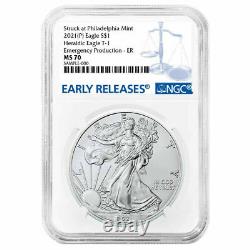 2021 P American Silver Eagle Emergency Production $1 MS-70 NGC ER On Hand