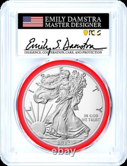 2021 (S) $1 Silver Eagle Type 2 Struck at SF Emergency PCGS MS70 FDOI Damstra