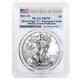 2021-(S) Silver American Eagle 1 oz MS70 PCGS FDOI EI Flag Label Type 1 Coin