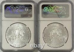 2021 Silver Eagle Heraldic Eagle T-1 NGC MS69 / MS70 2 Coin Set