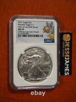 2021 Silver Eagle Ngc Ms69 Dusk And At Dawn 17th To Last Coin Struck Type 1