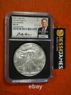 2021 Silver Eagle Ngc Ms70 Early Releases David Ryder Signed Type 1 Black Core