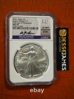 2021 Silver Eagle Ngc Ms70 Gaudioso Signed First Day Of Production Fdp Type 2