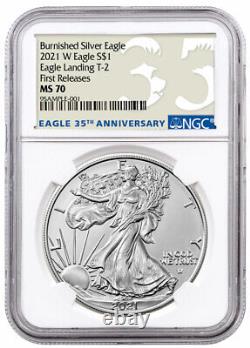 2021 W $1 Burnished American Silver Eagle 1-oz Type 2 NGC MS70 FR 35th Label