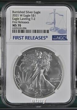 2021 W $1 Burnished American Silver Eagle Type 2 NGC MS 70 FIRST RELEASES