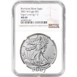2021 W American Silver Eagle Burnished Type 2 NGC MS69