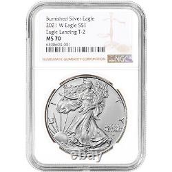 2021 W American Silver Eagle Burnished Type 2 NGC MS70