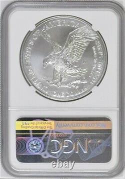 2021 W BURNISHED UNCIRCULATED SILVER EAGLE, TYPE 2, NGC MS 69 FDOI, 1st Label