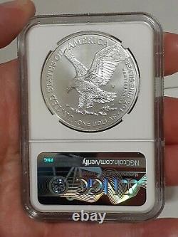 2021 W Burnished $1 NGC MS70 Type 2 American Silver Eagle 35th Ann. Label T-2