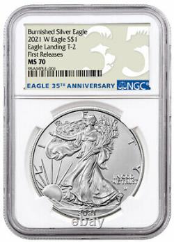 2021 W Burnished American Silver Eagle Type 2 NGC MS70 FR 35th Label PRESALE
