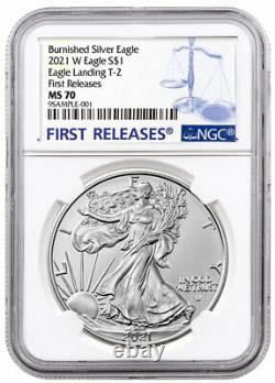 2021 W Burnished American Silver Eagle Type 2 NGC MS70 FR PRESALE