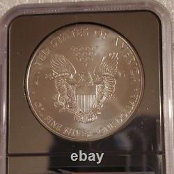 2021 (w) T-1 Ngc Ms70 Fdi Silver Eagle Struck At West Point Mercanti Flag Label