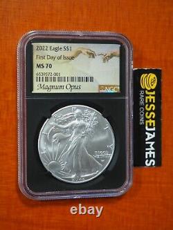 2022 $1 American Silver Eagle Ngc Ms70 First Day Of Issue Fdi Magnum Opus Label
