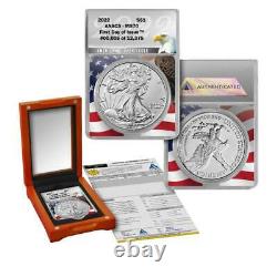 2022 ANACS MS 70 Type-2 American Silver Eagle Limited Edition of 12,375