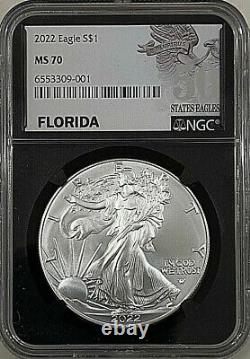 2022 American Silver Eagle $1 NGC MS70 50 STATES EAGLES Series FLORIDA